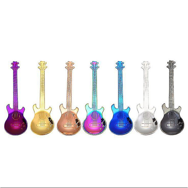7 st/ set rostfritt stål gitarr tesked Dessertskedar