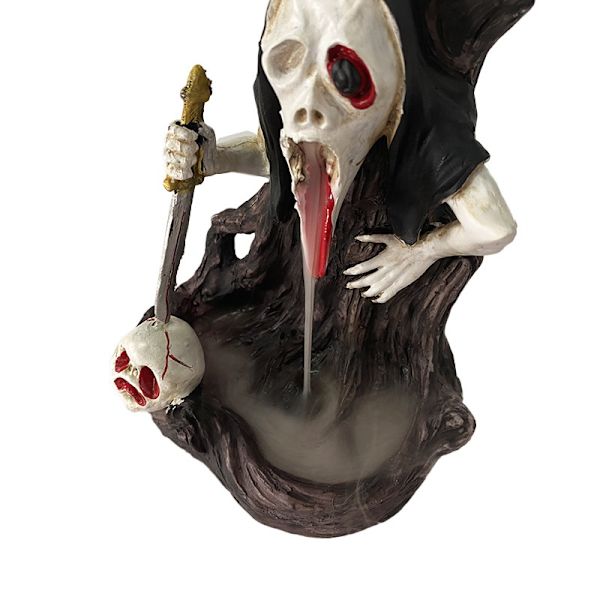 Kreativt malet kranie backflow røgelse halloween aromaterapi
