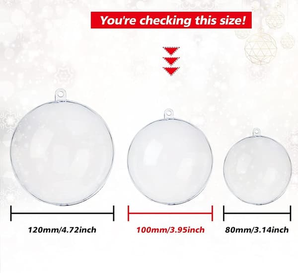 DIY klare plast julekuler, akryl klar plast dekorasjon