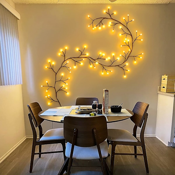 Jaune chaud, lumières d'arbre, dekoration murale intérieure arb
