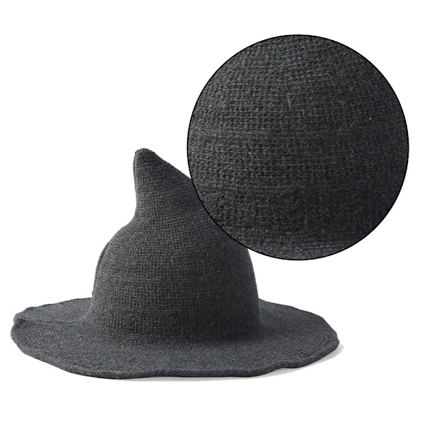 Kvinnor Häxhatt för Halloween Ull Hattar Bred brätte Spire Stickad style 1 M