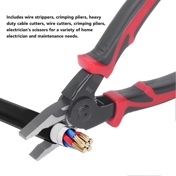 Multifunksjonell Tangsett 5 i 1 Kombinasjon Utskiftbart Tangsett for Klipping Avisolering Krimp Kant Cruising