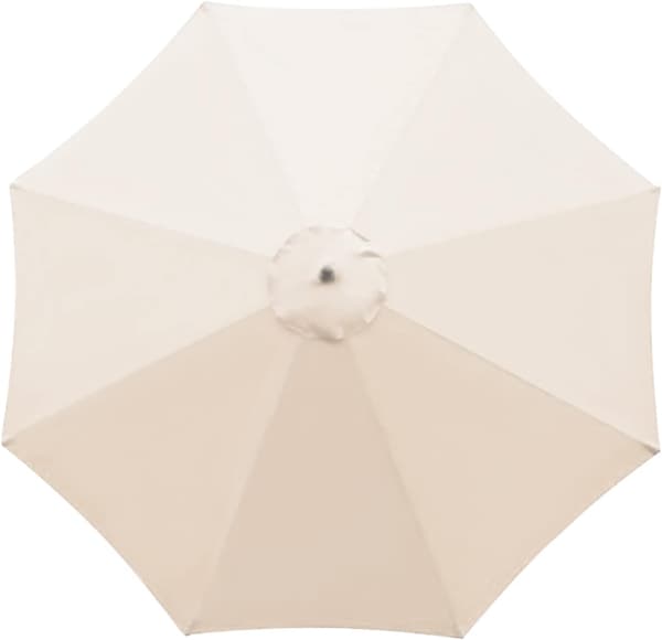 Erstatningstrekk til parasoll - 8 ribber - Diameter 2,7m - Vanntett - UV-beskyttelse - Erstatningsstoff - Beige