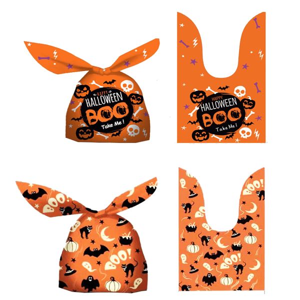 Halloween slikposer Græskar Flagermus Snack Kiks Gavepose Trick or Treat Børn favoriserer Halloween Party Dekoration Tilbehør null - C