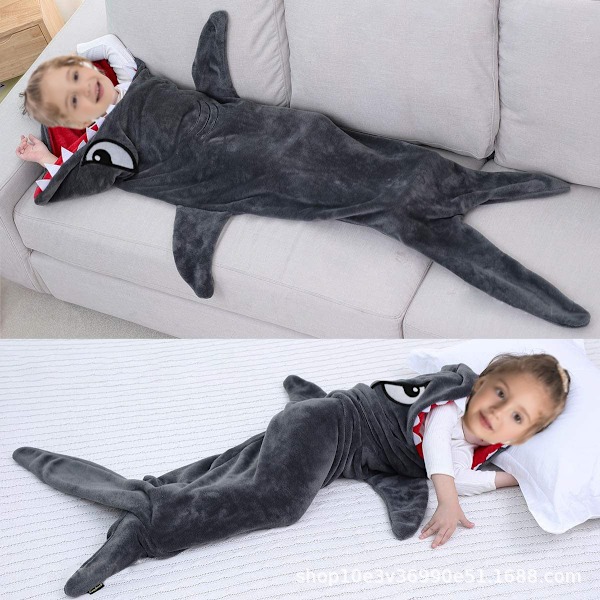 Haiformet sovepose teppe tegneserie dyr jumpsuit flanell herre og dame hjemmeklær hai pyjamas Bigeye Shark qd Bigeye Shark 140