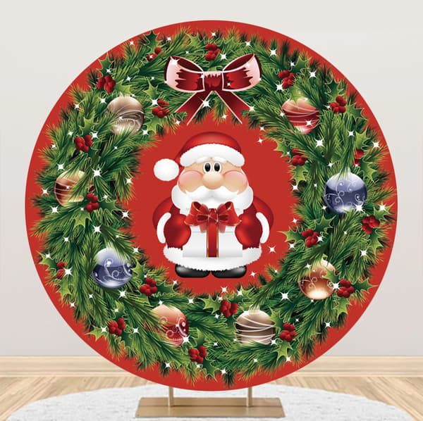 100 cm Julfotografi Bakgrund Pine Santa Claus Presentbox Ro
