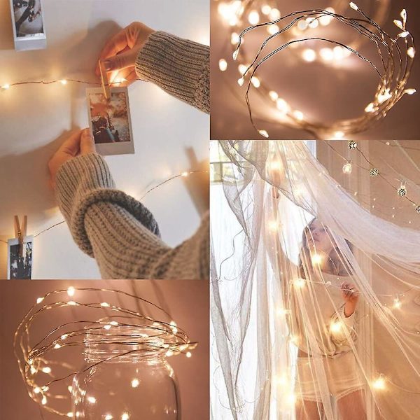 6 stk. Fairy String Lights 2,2 m 20 LED Batteridrevne Lys