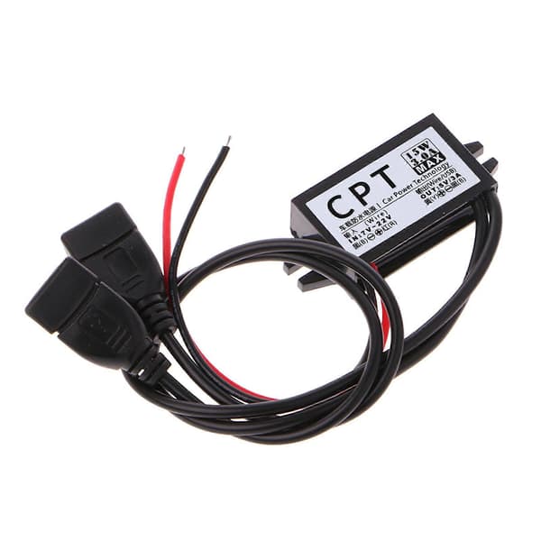 for DC-omformer 12V til 5V 3A Dobbel 2 USB til automatisk strømregulator spenningstrinn