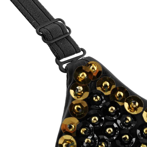 1/2/3 Magdans Perlebesatt BH Paljetter Topp Sexy Dansende Sanger Black 36 Size 1 Pc
