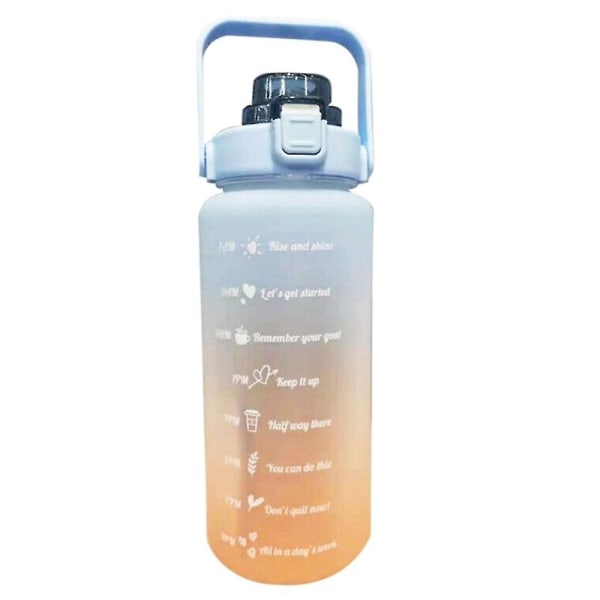 Halmvattenflaska med tidsmarkör Sportflaskor med stor kapacitet Orange Blue