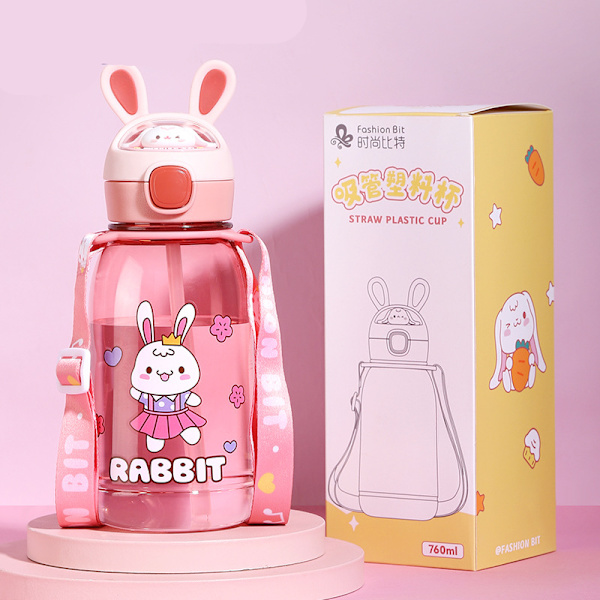760ML Högvärdig vattenkopp, barns stor kapacitet Pink