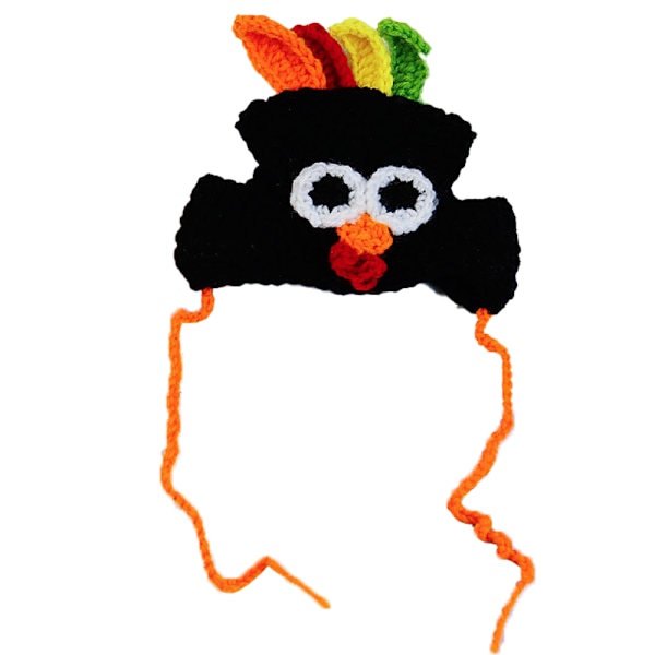 Kattdräkt kalkonhatt Halloween Thanksgiving Party Handgjord Black S