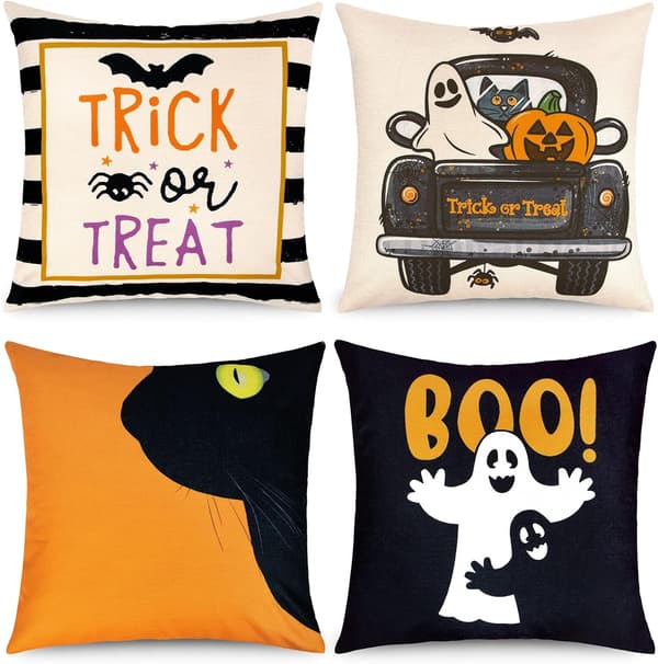 Halloween case Set med 4 Halloween case dekorativt Chat Noir
