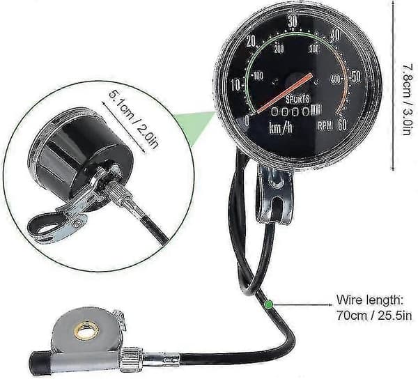 Sykkel speedometer mekanisk 0-60 Km/t speedometer