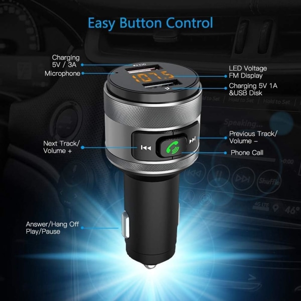Bluetooth trådløs bil USB radioadapter &amp