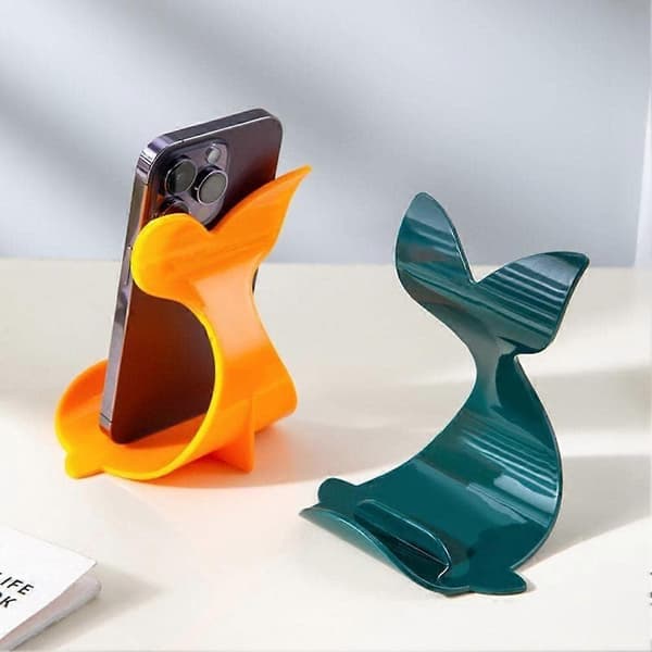 Tegneserie hval telefon tablet holder, bordtelefonholder, orange