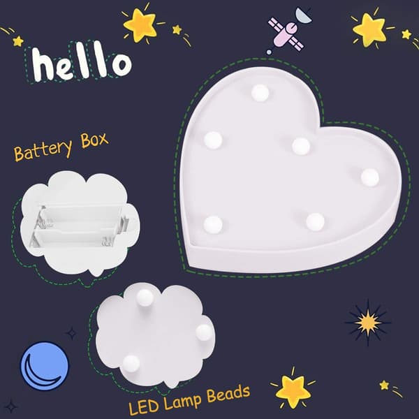 Hjerteformede teltlys LED-natlampe, batteridrevet