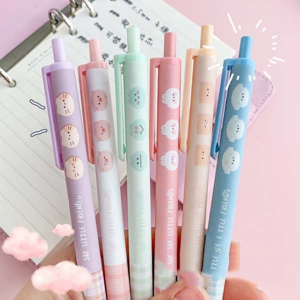 6 KPL/SARJA Kuulakärkikynä Rollerball-kynä Geelikynät 6PCS/SET