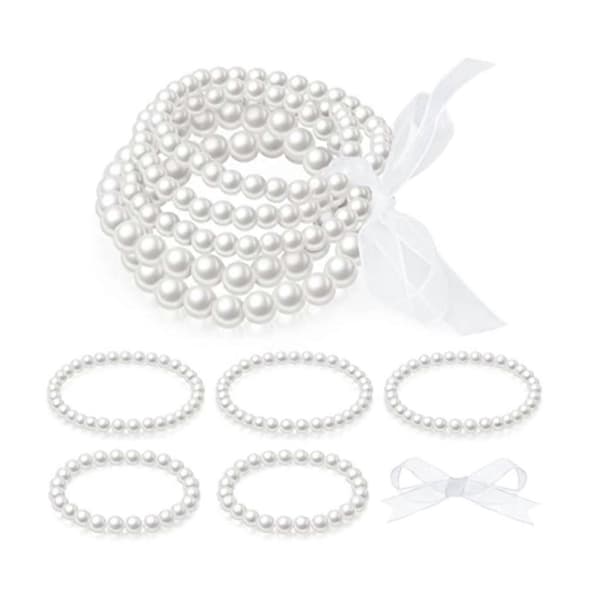 Armbånd med kunstige perler, bryllupsklestilbehør for kvinner, brude