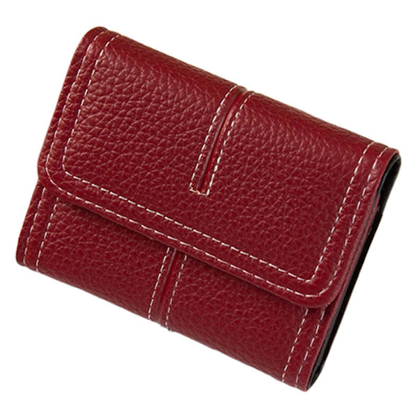 Kreditkortshållare Bärbar Bekväm mjukt konstläder Multi Pocket Dam Kortförvaringspåse Kontorsanvändning Mengxi Wine Red