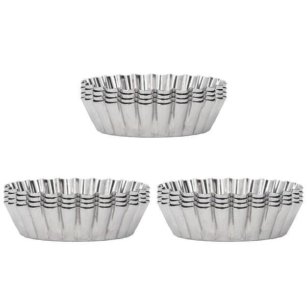12 STK Eggterteform Rund Kakeform Rustfritt Stål Cupcakeform Bakeverktøy for Kjøkken Dessertbutikk