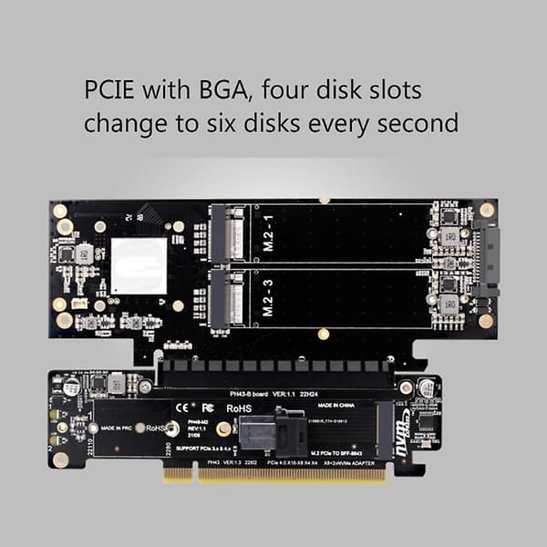 Pcie4.0 Split Pcie4.0 X16 Til X8+x4+x4 Splitkort Nvme Pcie4.0 Udvidelseskort 2 Nvme Input Port Expa