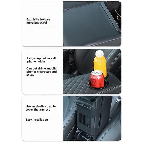 Auto midtkonsoll armlene pute armlene deksel minneskum bil armlene pute med koppholder forsterkerpute