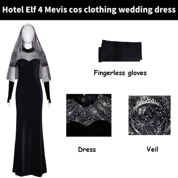 Hotel Elf 4 avis cosplay bröllopsklänning Halloween avis bröllop Black M