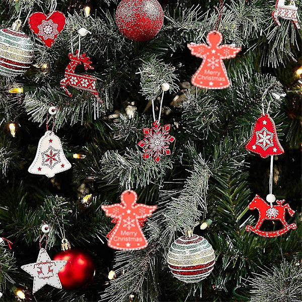 Tre julegårdsbruk rustikke ornament Tre hengende ornament style 5