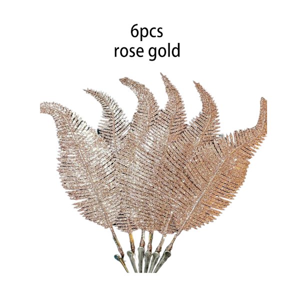 6 deler juletre Clip-on glitrende pyntedekorasjon Rose Gold