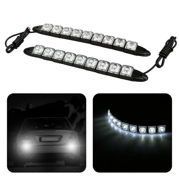 2 stk DRL Bil Fleksible LED Kjørelys Blinklys Lampe Hovedlys