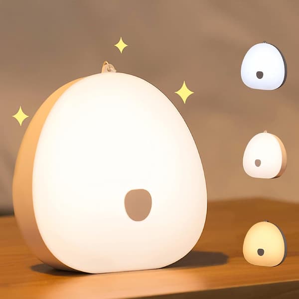 LED nattlys for barn, 3 farger dimbart pleie nattlys m