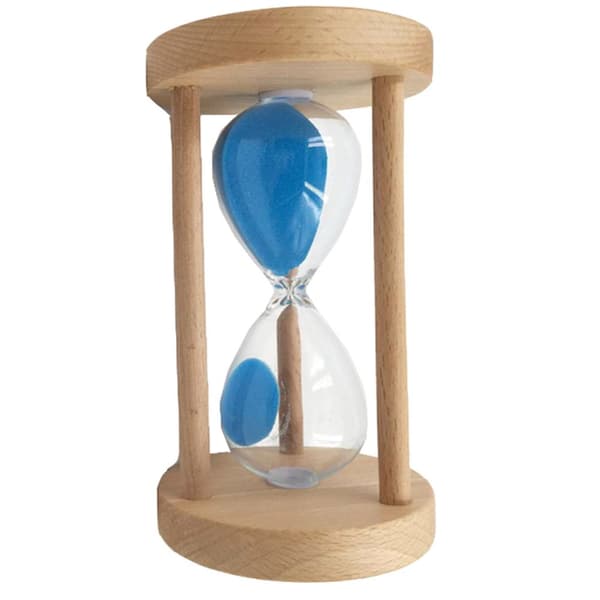 Rund timglasstomme i trä för barn Present Heminredning Blå 25min