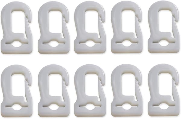 Perle sjeldne 100 karabinkroker, flaggkroker, plastkarabinkroker for flaggstenger