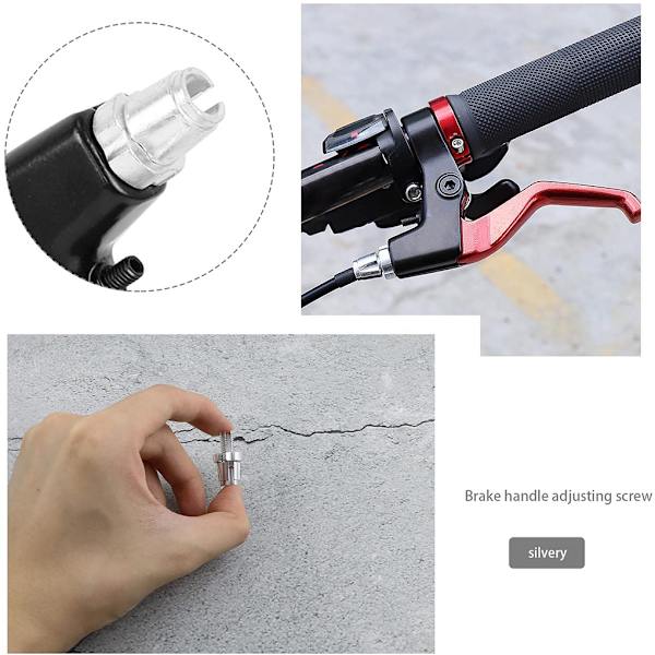 Paket med 4 för justerskruvar för cykelbromsspak Aluminiumlegering Silver