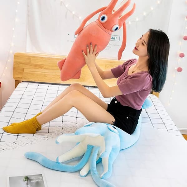 31,4" Squid Plush Giant Squid Gosedjur Plyschleksak (blå)