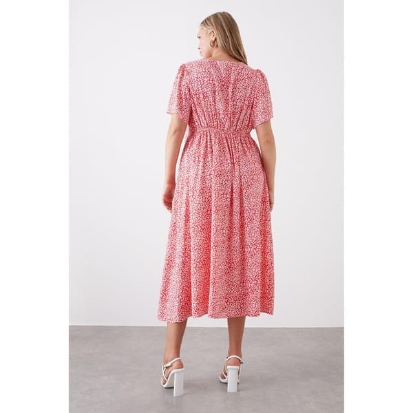 Dorothy Perkins Dame/Dame Print Empire Seam Plus Mid Pink 18 UK