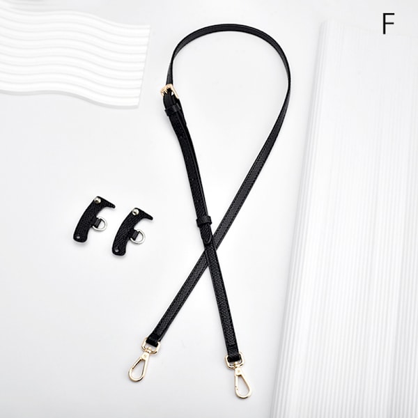 1 Sæt Taske Rem Til Mini Punch-Free Læder Skulderrem Black with gold