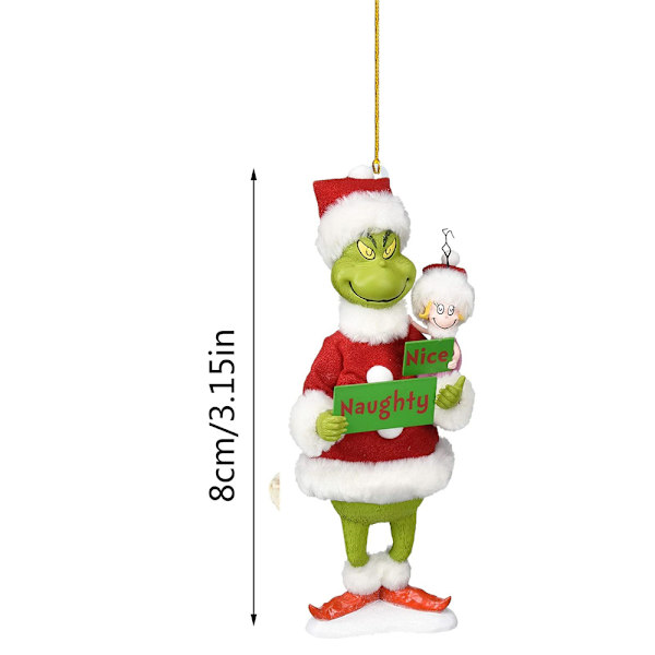 Christmas Grinch hängande prydnader Dekor Xmas Tree Indoor E