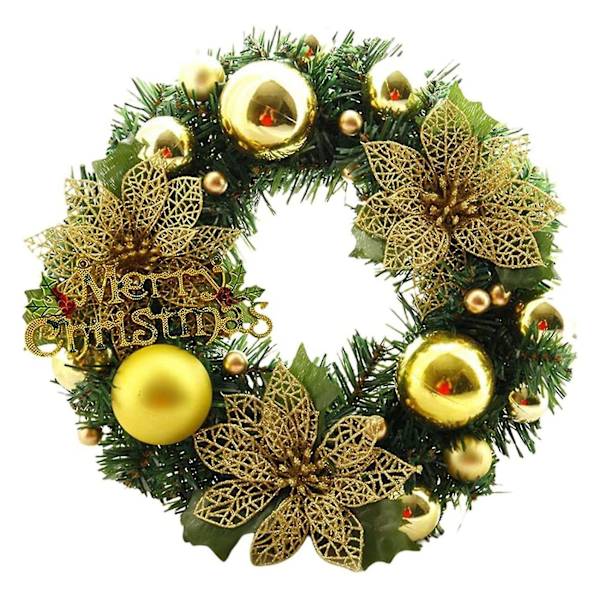 Ny julekrans 30cm Garland Juledekoration Elegant guld