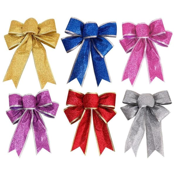 1st Glitter Stora rosetter Bowknot Julgransfest Present Xmas Ny