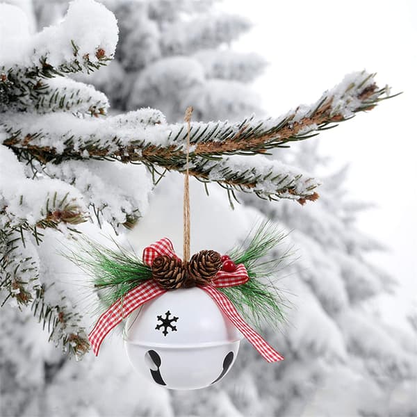 Christmas Metal Jingle Bell med bowknot hamparep hänge red 15*9*9cm