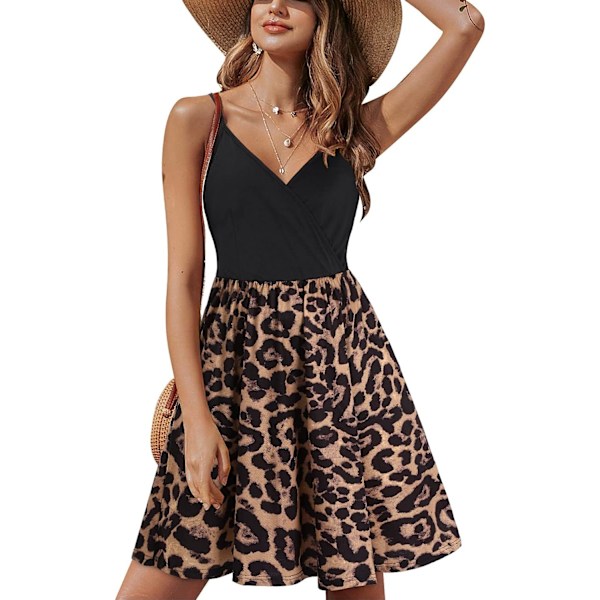STYLEWORD Dame V-hals Blomstrete Spaghettistropp Su