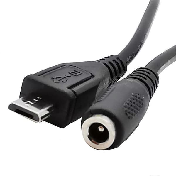 3.5x1.35mm/5.5x2.1mm DC hun til Micro USB-kabel Bærbart opladningskabel