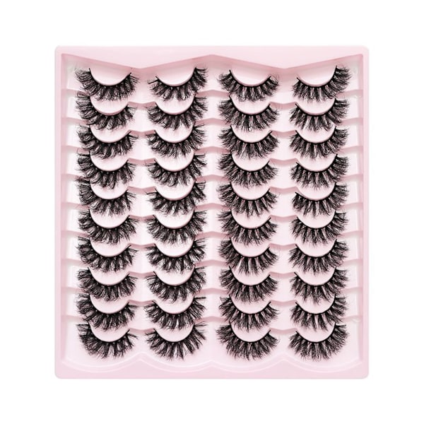 Falska fransar Lösögonfransar Cat-Eye Fransar Faux Mink Fransar Naturligt utseende Fluffiga Wispy fransar som ser ut som förlängningar 10