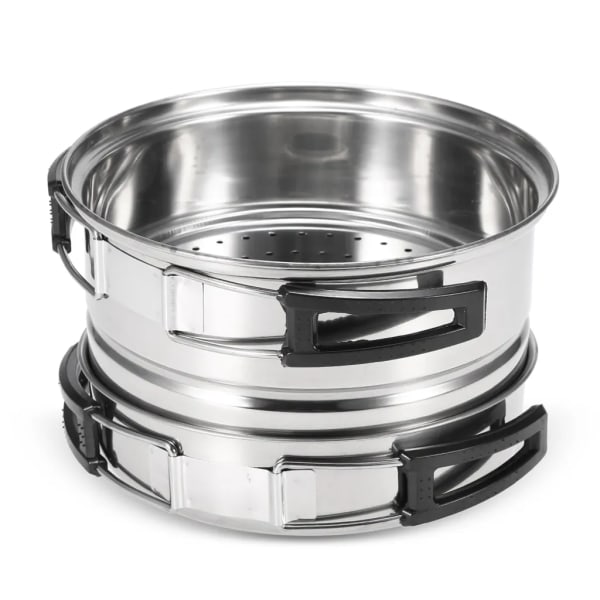 3 st Camping Köksredskap Set Rostfritt Stål Gryta Pan Steam Rack Utomhus Hem Kök Matlagning Set