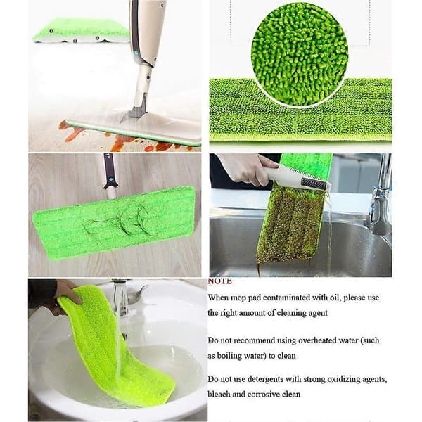 3 stk. mikrofiber absorberende moppepute erstatning gulvrengjøring støvfjernerklut