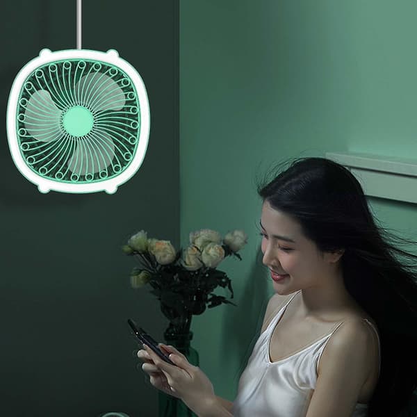 Opladning Desktop Lille Ventilator Kollegie Ventilator Vægmonteret Mini Lille Loftventilator Elektrisk Ventilator Lys GAO2690