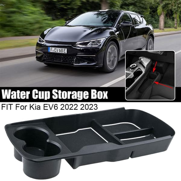 For Kia EV6 2022 2023 Svart Interiør Armlene ConsoleCentral Stor