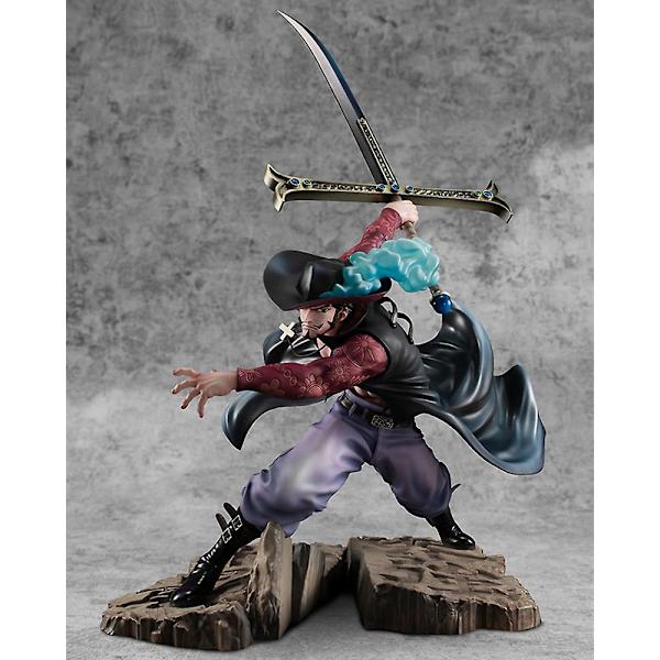34 cm Anime One Piece Figure Combat Ver. Dracule Mihawk Figurine Pvc Action Figur Collection Modell Leksaker Present för barn No Retail Box